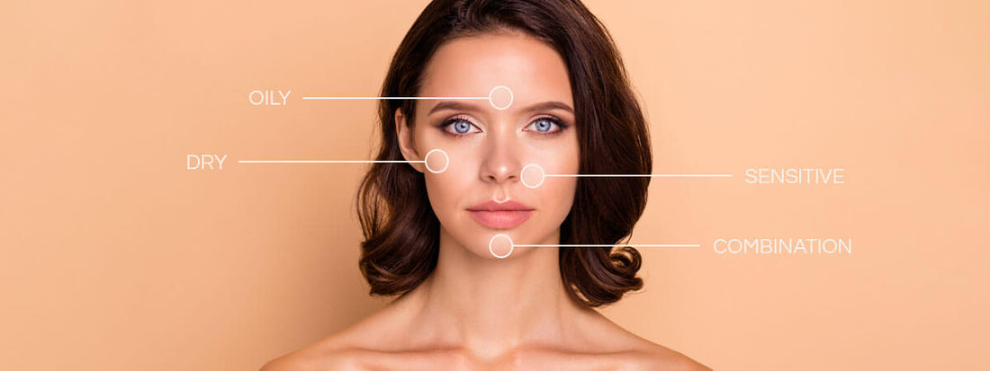 Woman with brown hair and blue eyes against a peach background.
