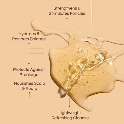 Boost Shampoo with benefits listed on a beige background