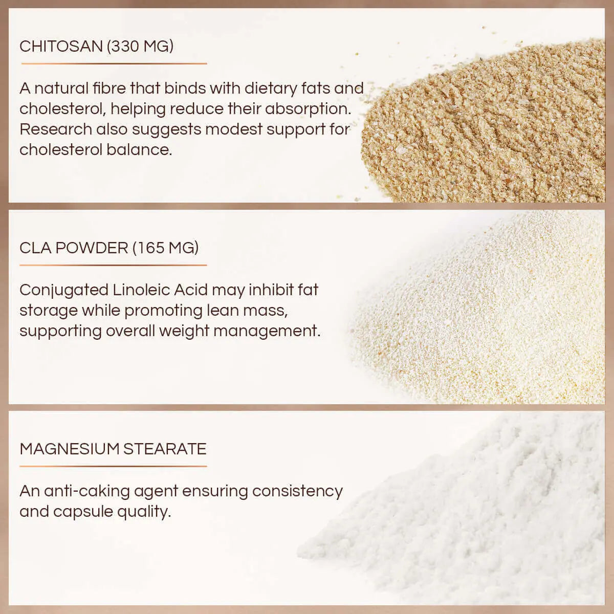 CHEAT Ingredients with their respective amounts and functions displayed on a beige background