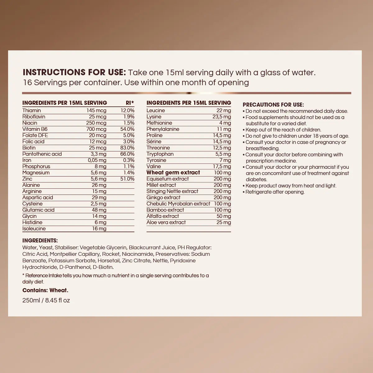 FOLLICLE-FOOD-Supplemnt-Facts